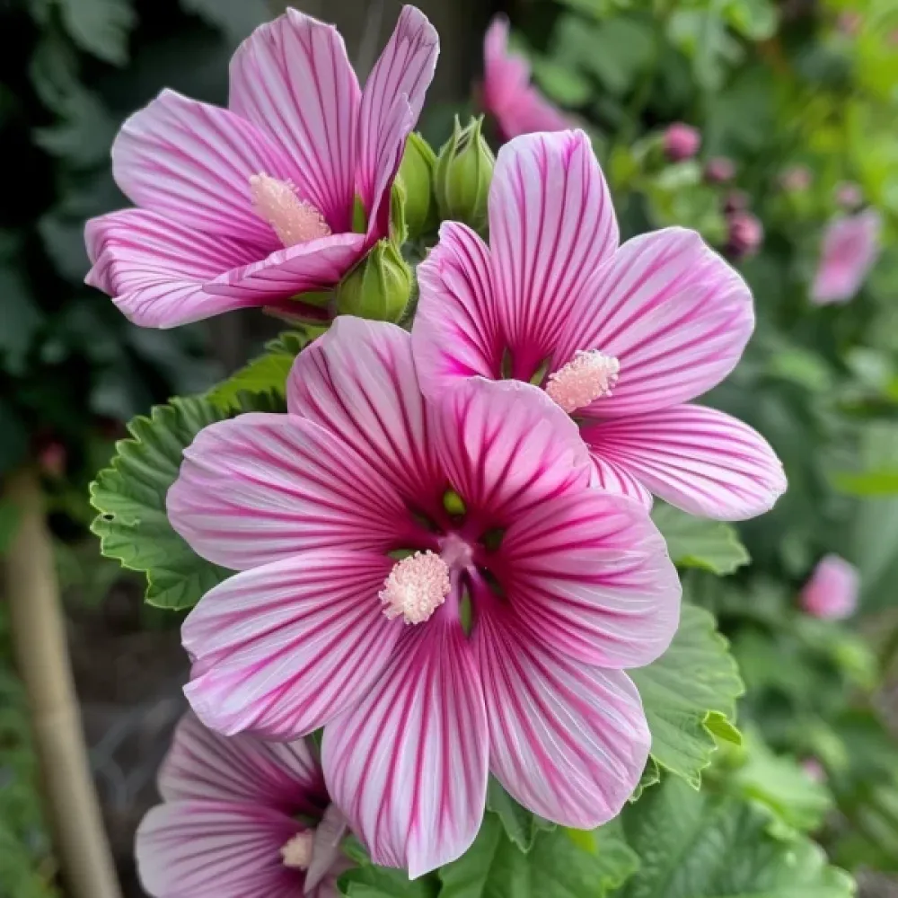 Malope trifida, vaaleanpunainen