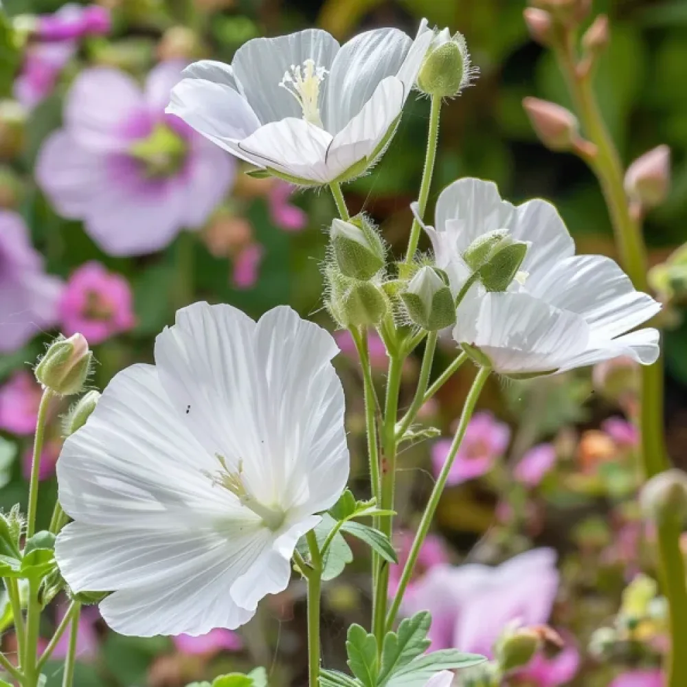 Malope trifida, valkoinen