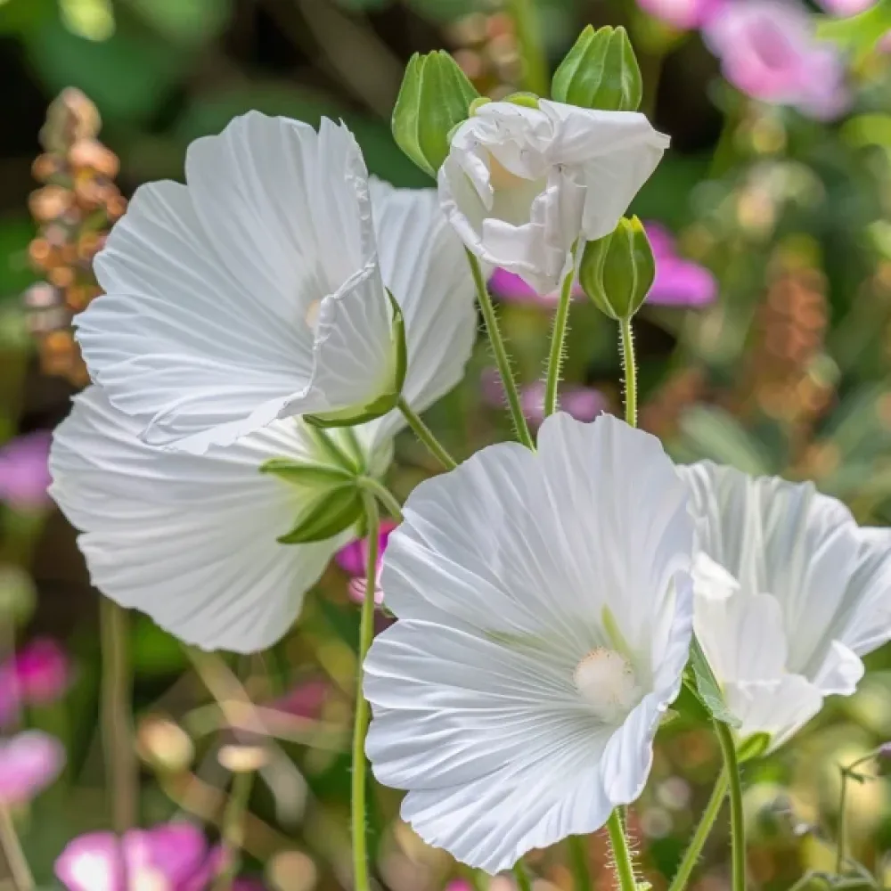 Malope trifida, valkoinen