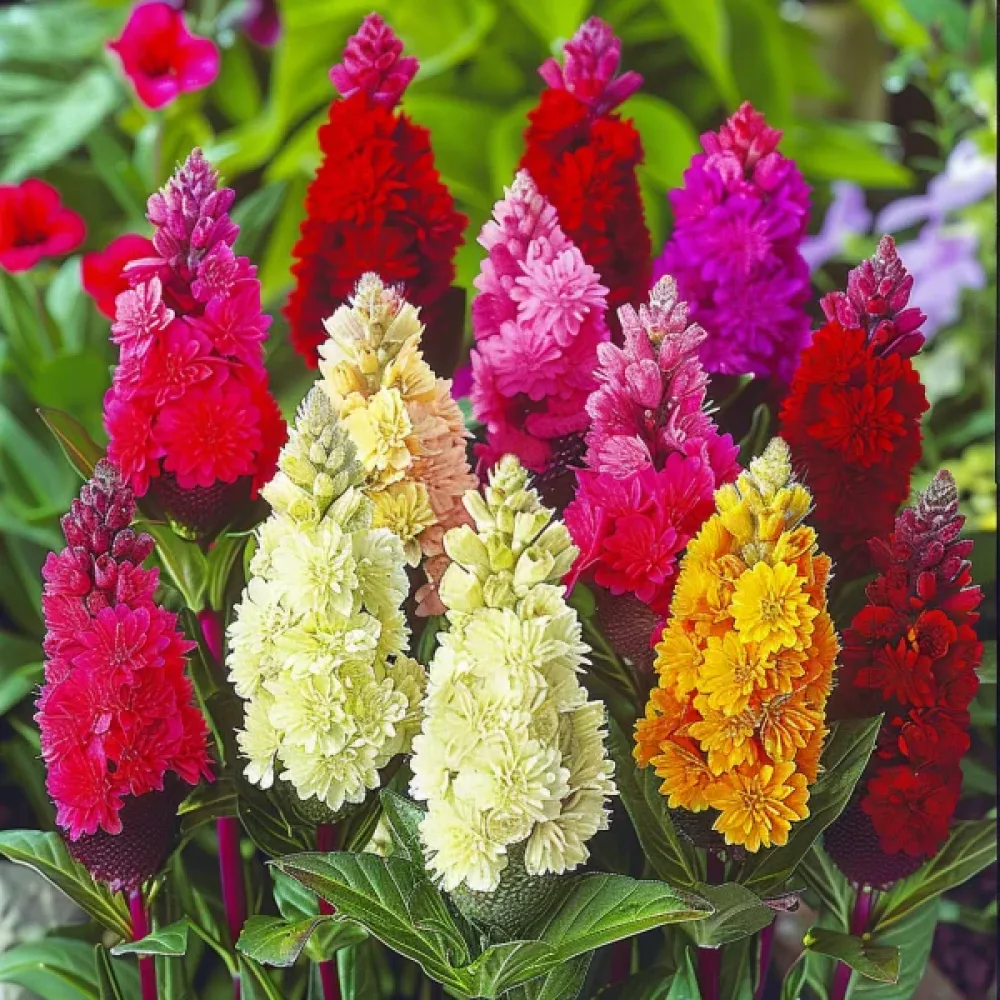 Kukonharja Celosia argentea cristata, sekoitus