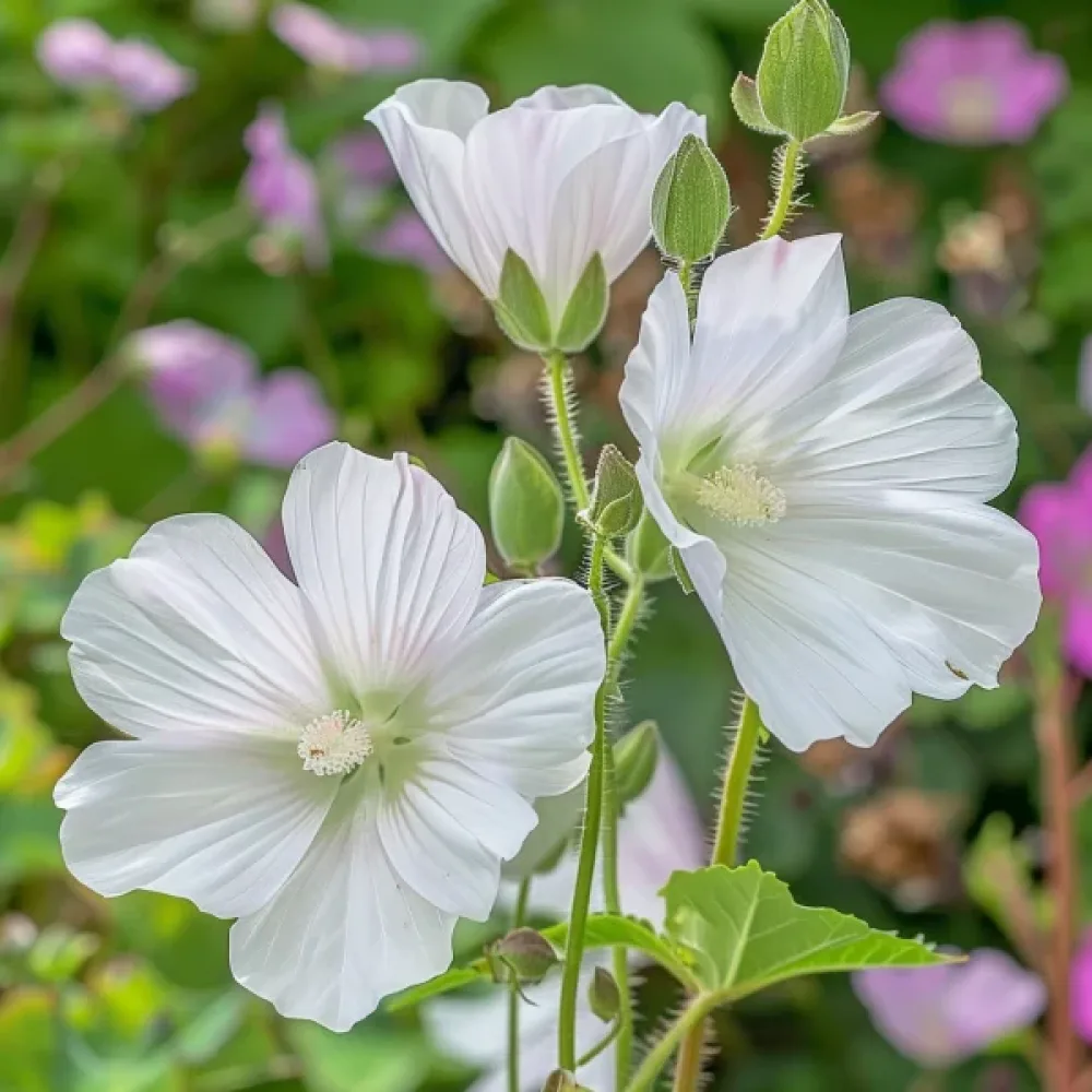 Malope trifida, valkoinen