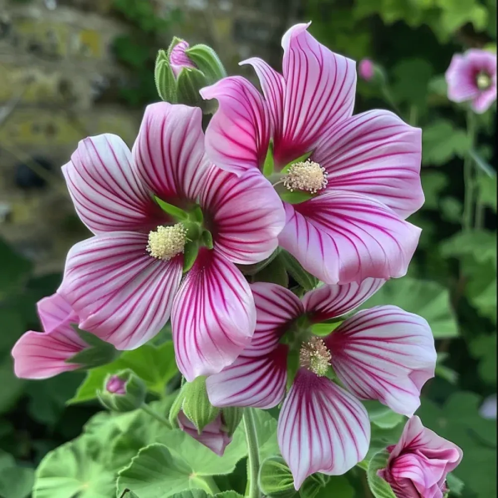Malope trifida, vaaleanpunainen