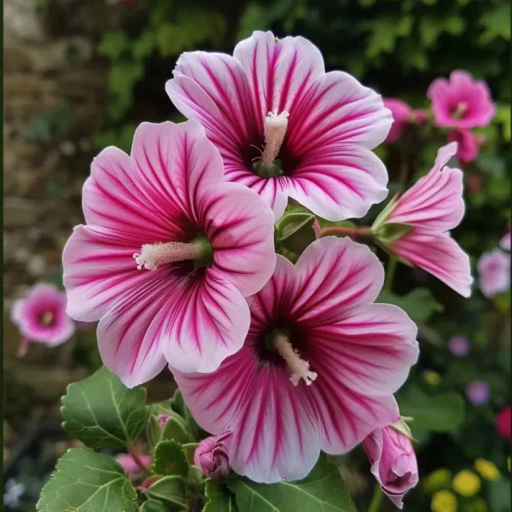 Malope trifida, vaaleanpunainen